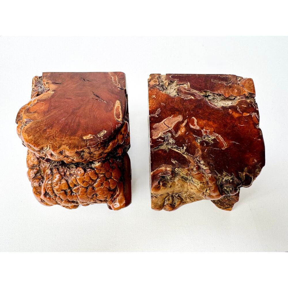 Vintage Burlwood Root Sculpture Bookends, Pair - Picture 6 of 16